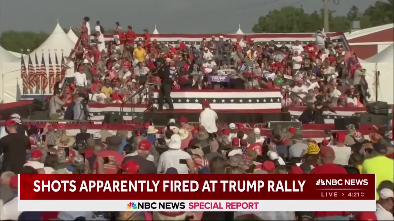 First NBC report: Trump rushed off stage by Secret Service after shots fired at rally