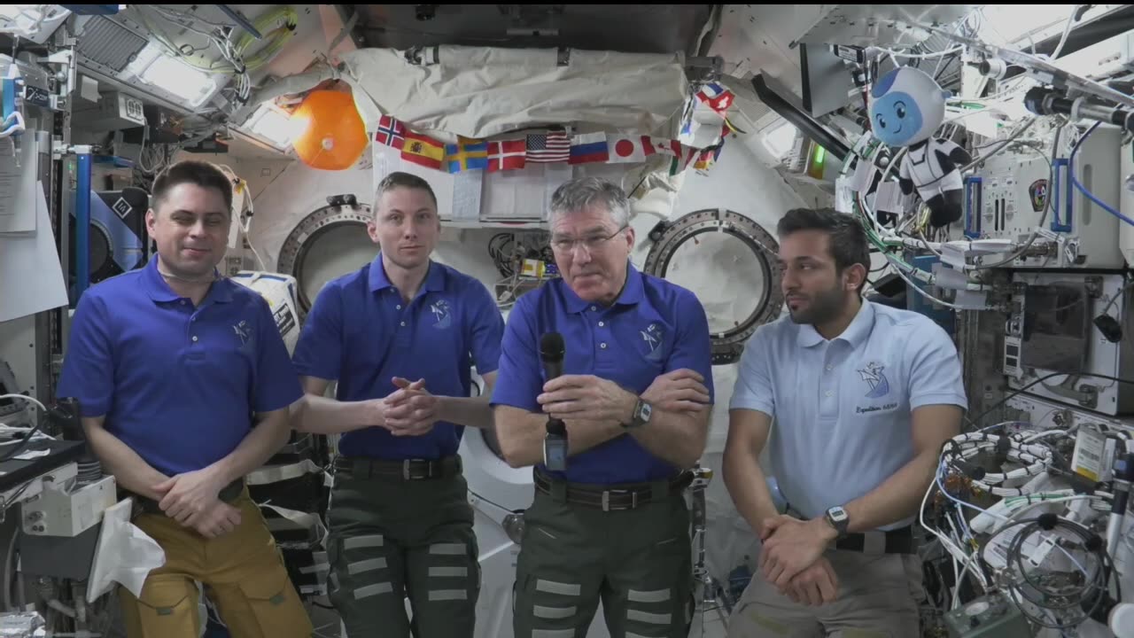 Expedition 69 NASA's SpaceX Crew-6 Talks With Before Media Station Departure