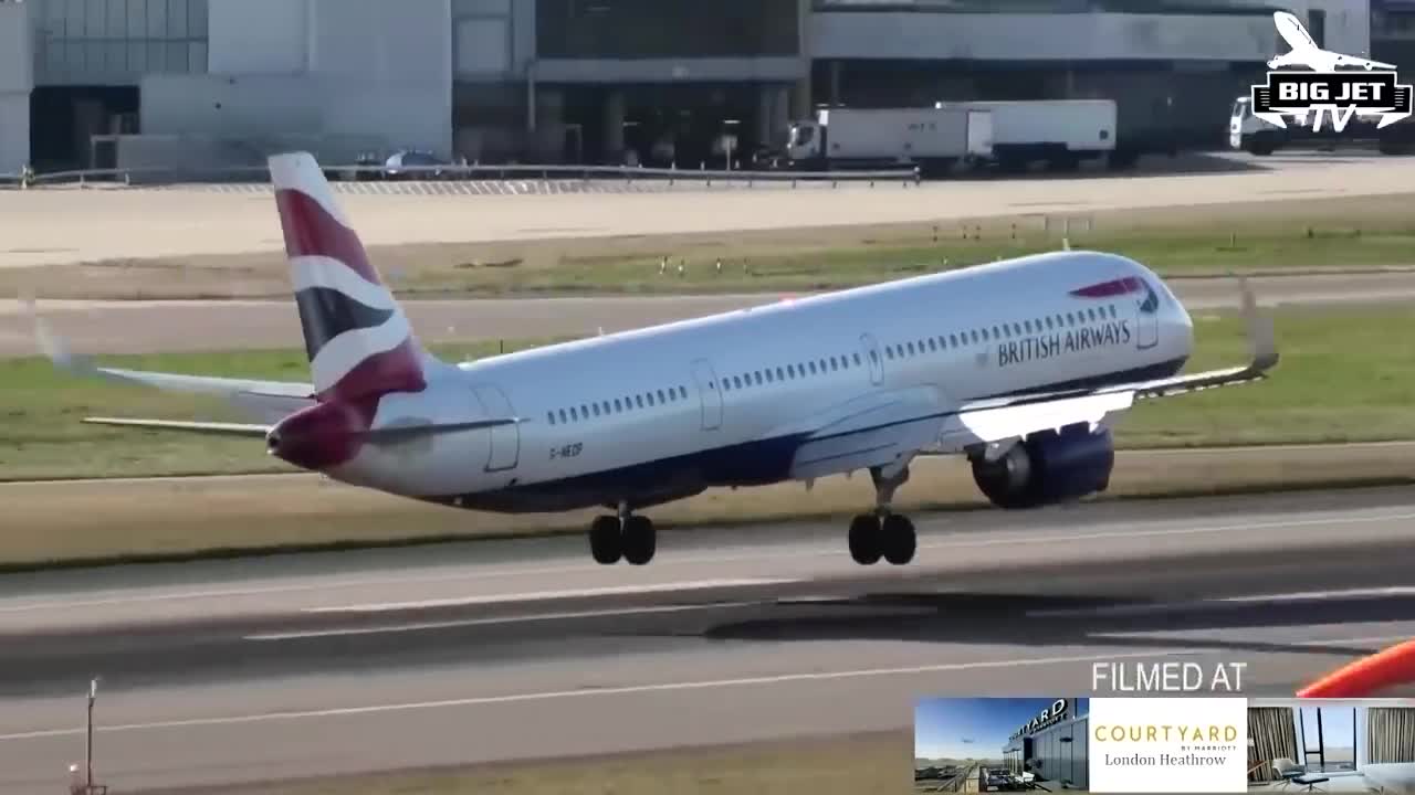 Plane aborts landing at London's Heathrow Airport in high winds