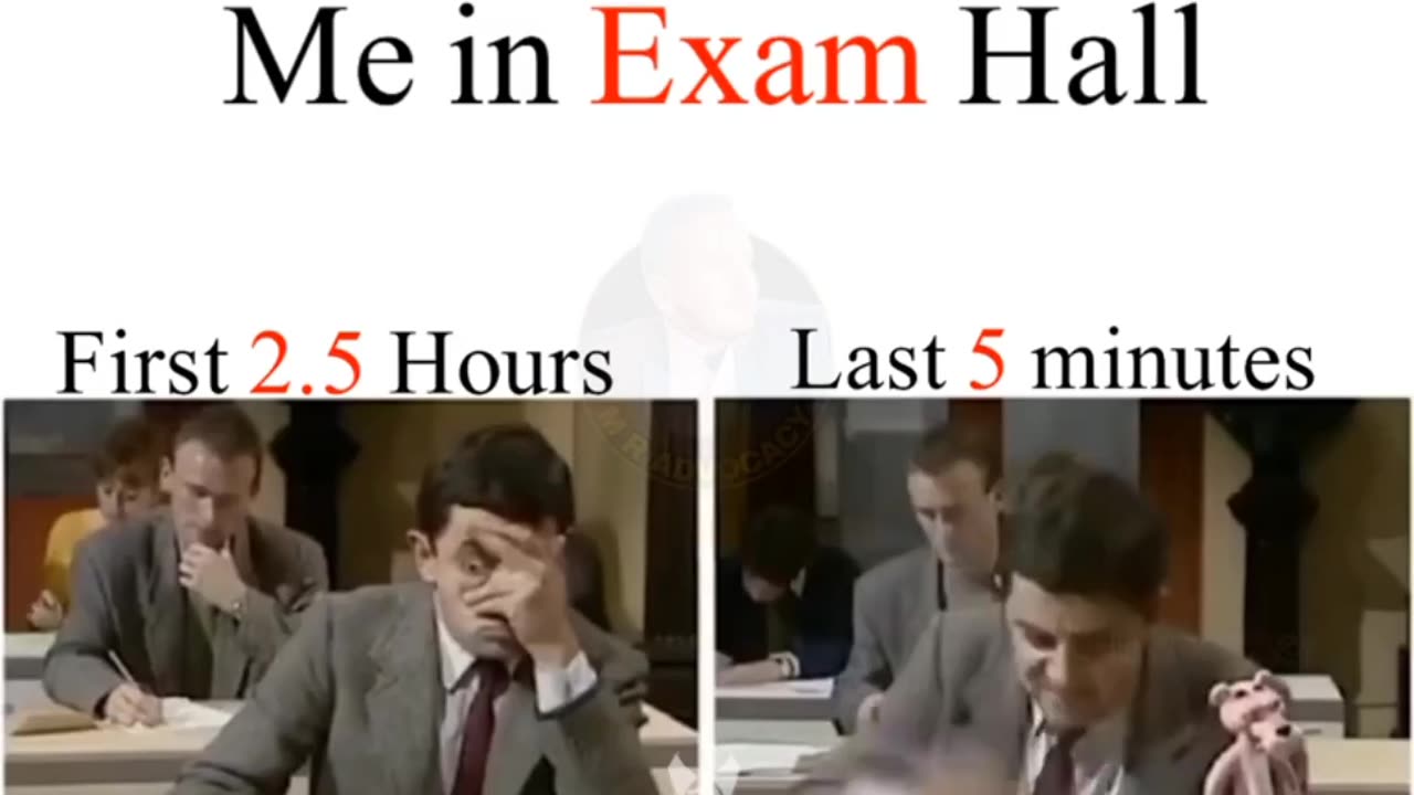 Me in exam hall last in 5 minute