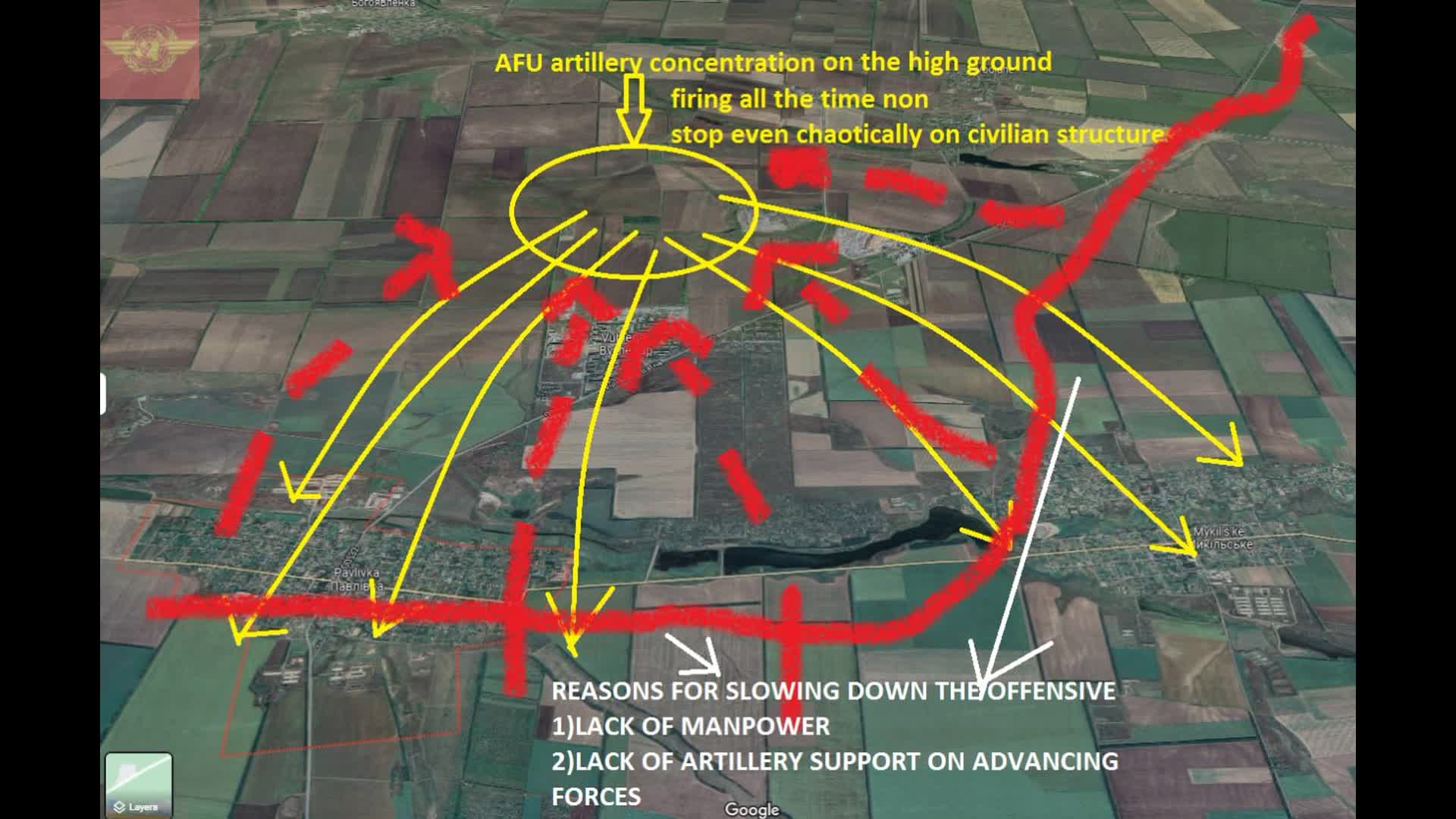 The information about the slow advance on Pavlivka is true....