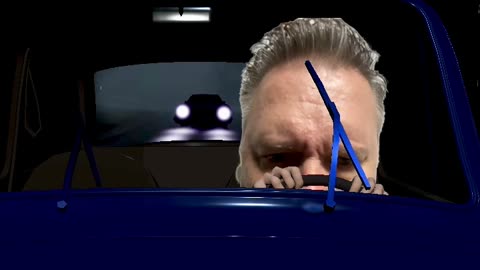 Grumpy old man driving