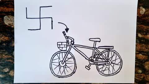 swastik turns into Cycle Drawing // Easy Drawing