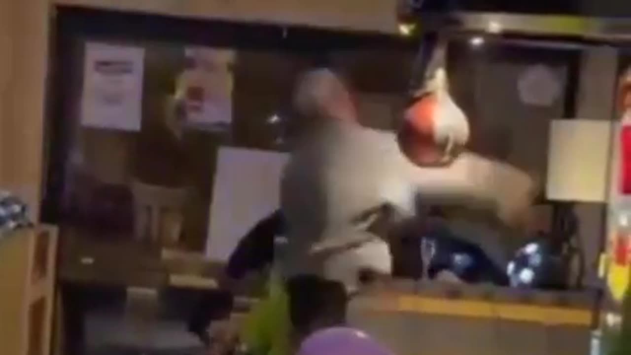 Grandpa showing boxing skills