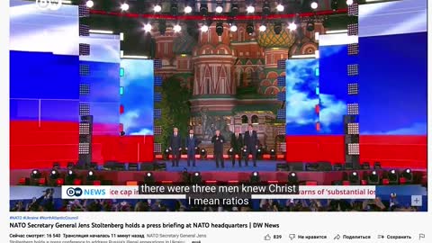 Putin comes through in Germany. (Says "Victory will be ours" at the exact time of the hitch)