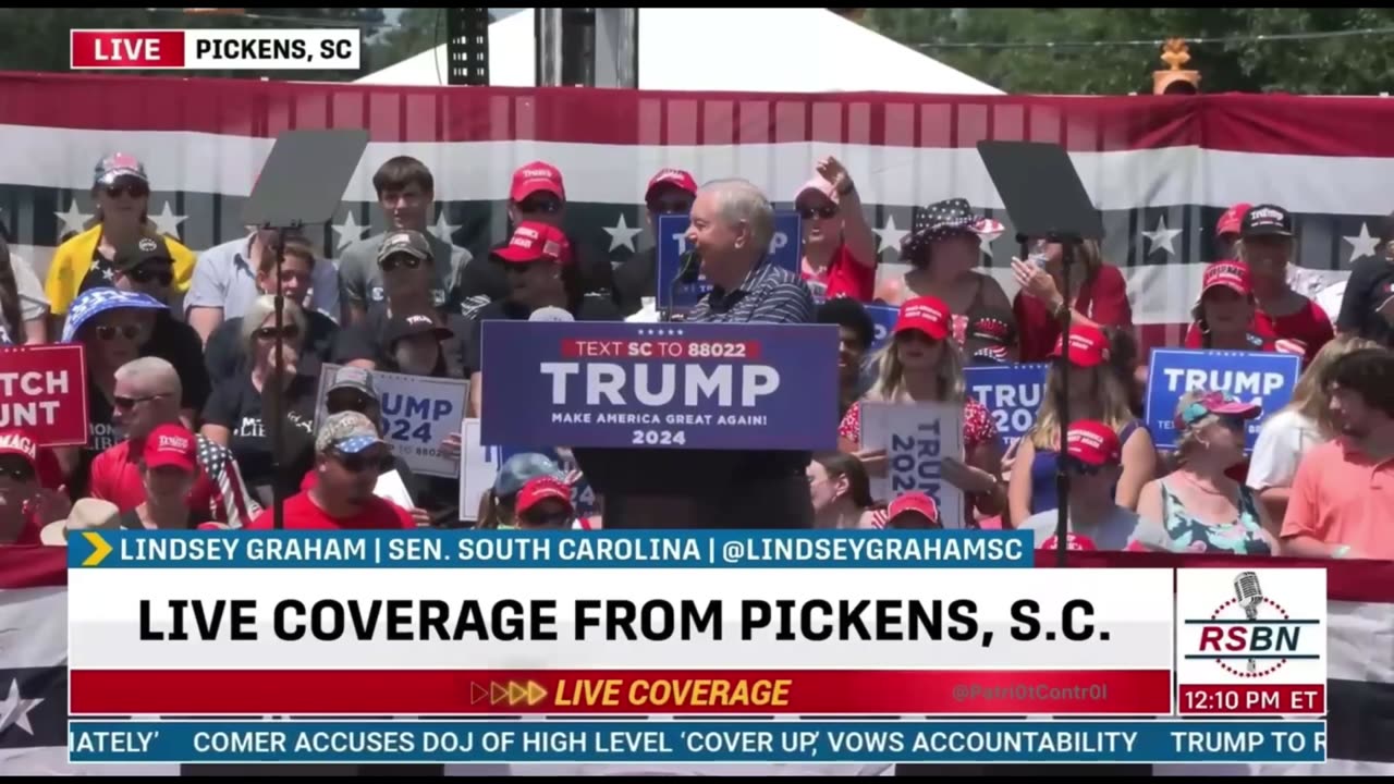 Lindsey Graham Booed at Trump Rally - Trump “When I need those Liberal Votes He’s There. We’ll Straighten him Out”