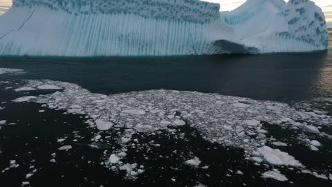 A View of Floating Giant Glaciers