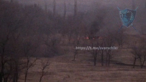 Ukrainian BMP hits a mine