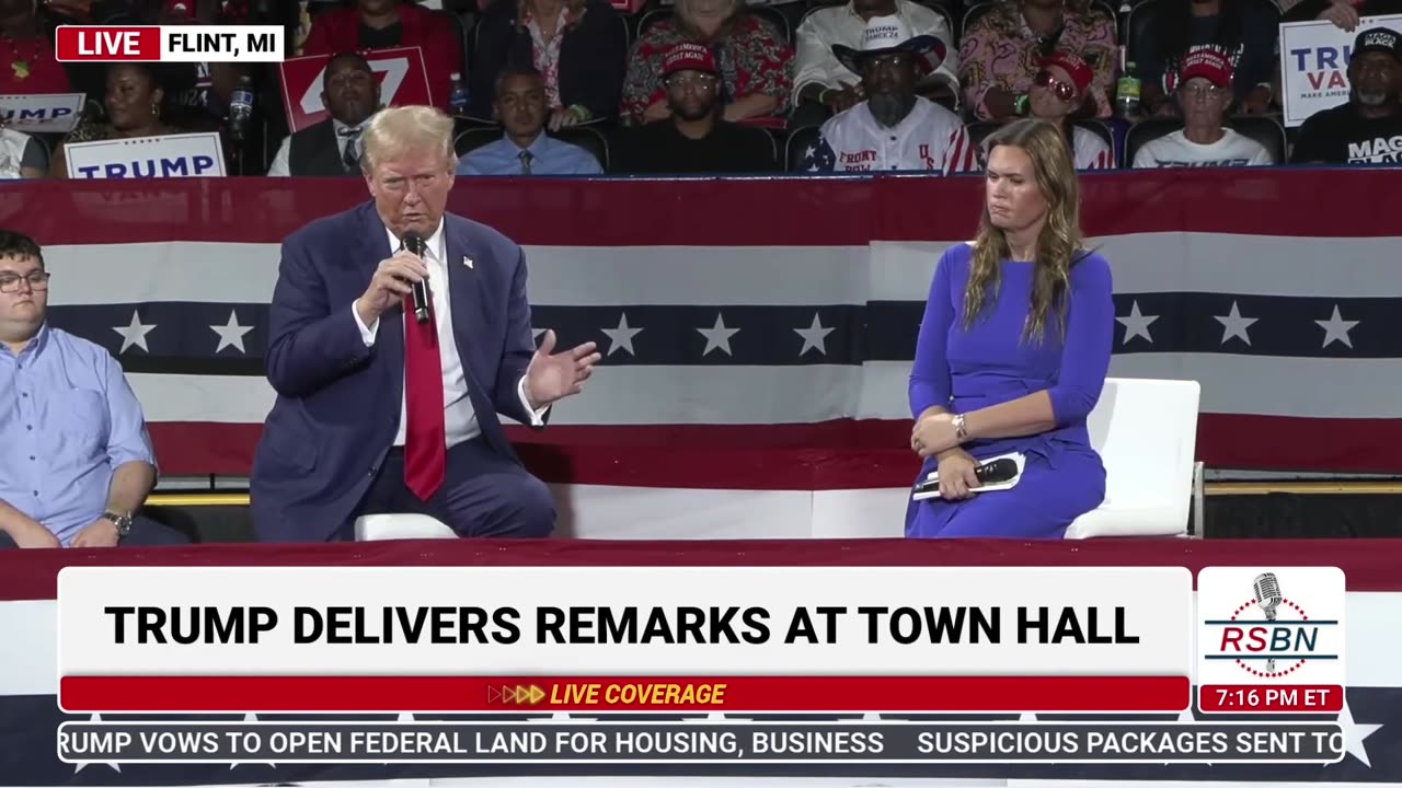 President Donald Trump Town Hall, Flint, Michigan For Sarah Huckabee Sanders