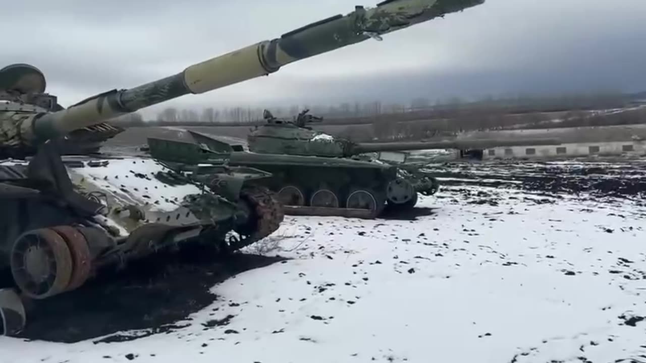 A Tank Graveyard on the Russian Side of the Border