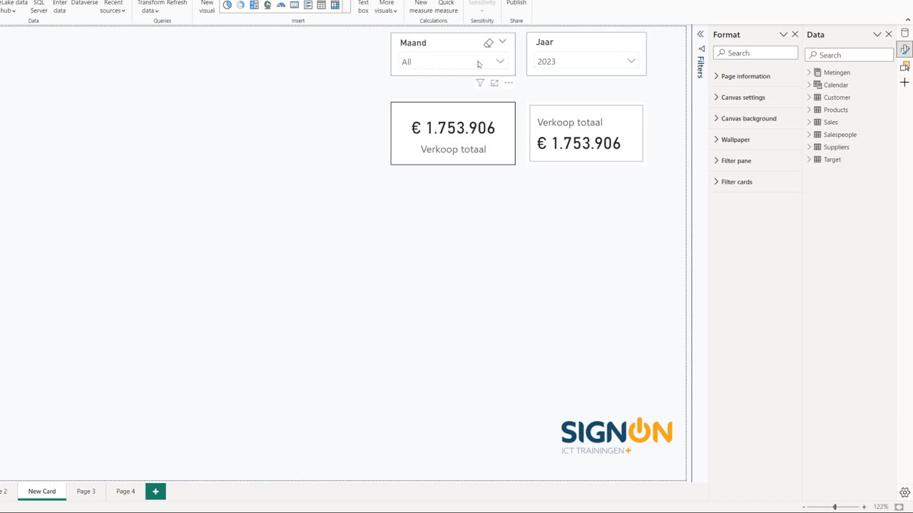 Power BI - Signon ICT - De nieuwe Card visual in Power BI