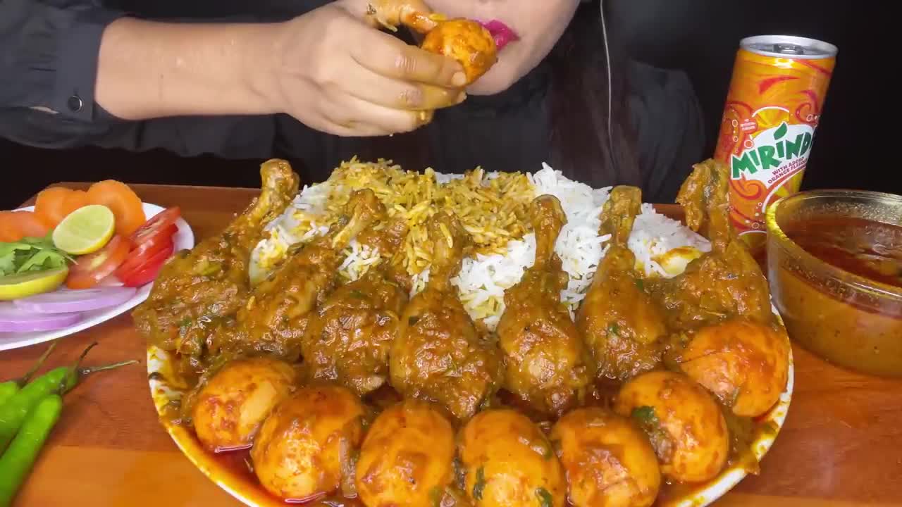 CHICKEN LEG PIECE🍗ASMR EATING SPICY CHICKEN CURRY,EGG CURRY,WHITE RICE l FOOD VIDEOS l ASMR MUKBANG