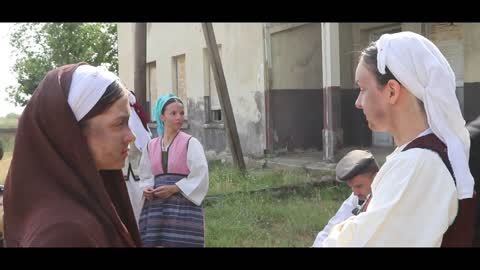 Beautiful Macedonian ladies in traditional folklore costumes