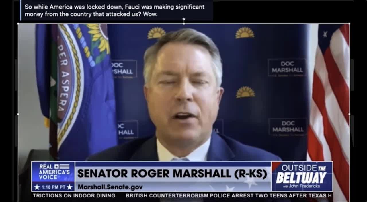 2022-01-20 - Sen Marshall KS Exposes Fauci Investment Gains During Plandemic