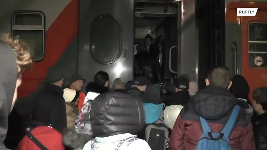 'It's hard, it's scary'- Kherson region residents board evacuation train