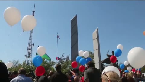 2022 Mariupol Victory day celebration. Under Russia occupation