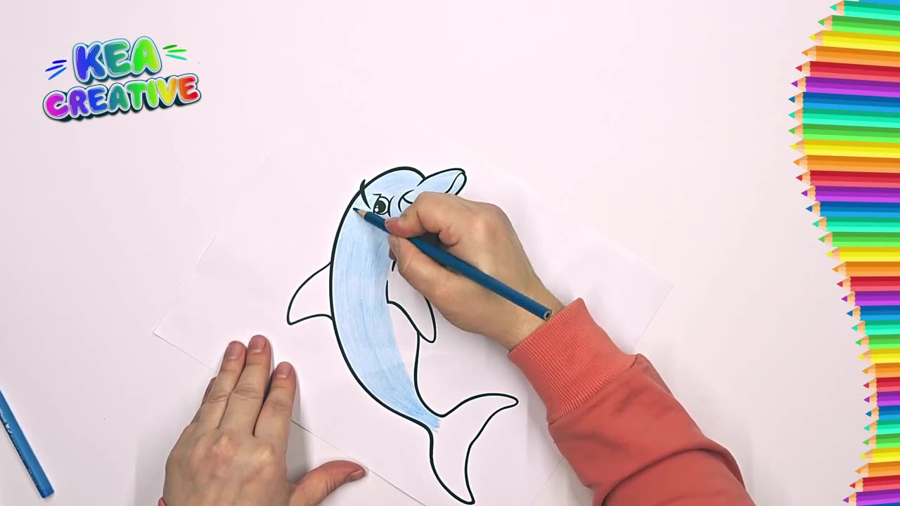 Dolphin - How To Coloring a Dolphin For Kids - Coloring @KeaCreative2