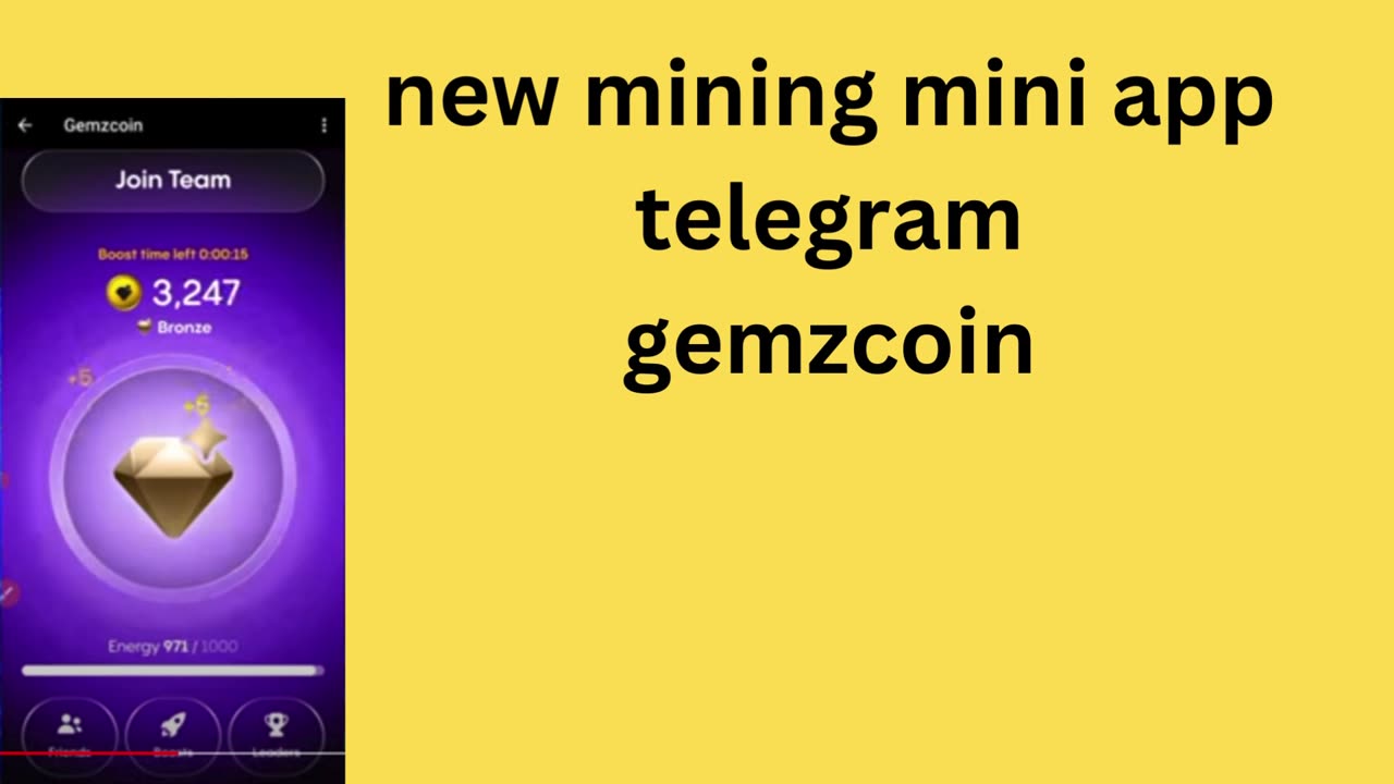 new mining mini app telegram gemzcoin