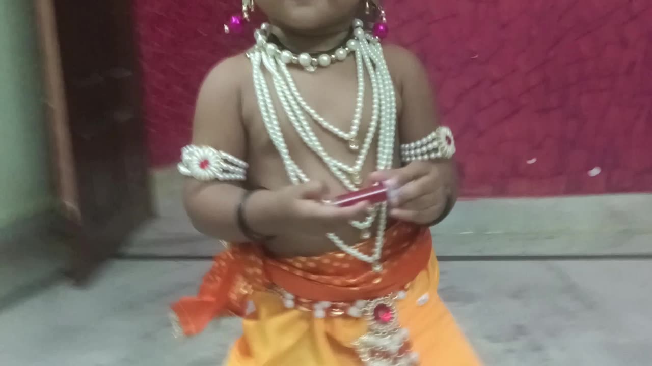 Little cute krishna by baby girl