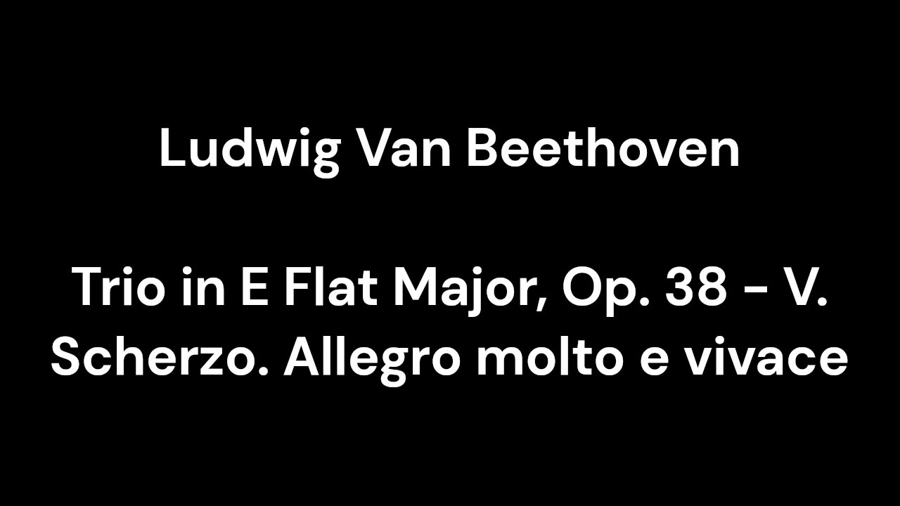 Trio in E Flat Major, Op. 38 - V. Scherzo. Allegro molto e vivace