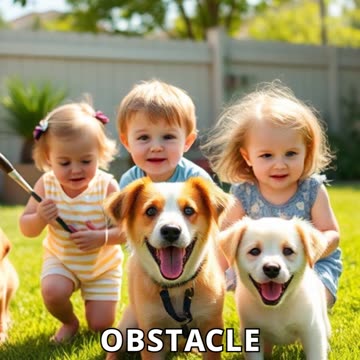 Kids and Pets Create a Homemade Obstacle Course