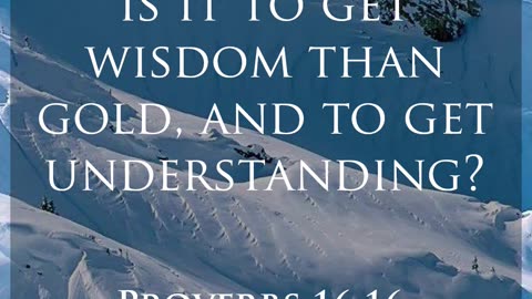 Daily Bible Verse - Proverbs 16:16