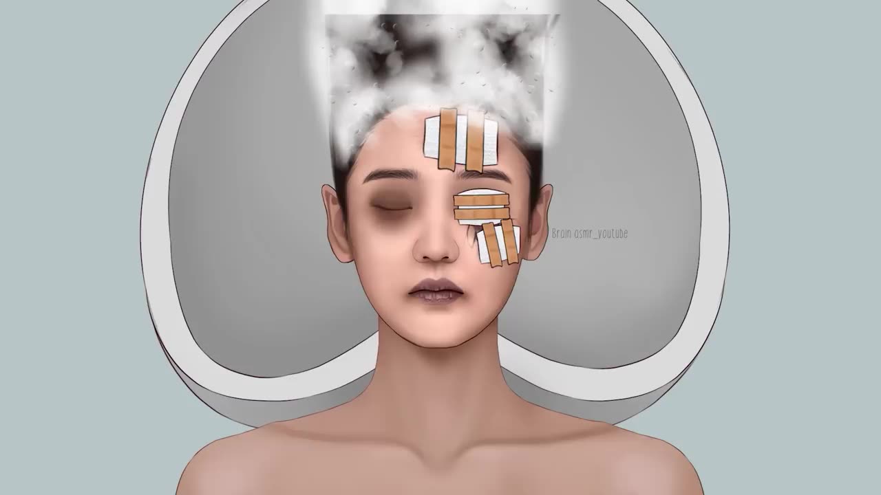 ASMR Eye discharge removal animation - Eyelid big acne extrusion and lashes lice deep cleaning