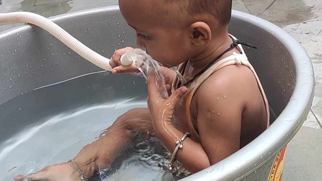 Enjoying in bathtub