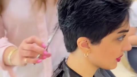 Long to short haircut makeover for cute girl
