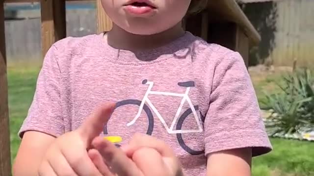 Kid Shows Middle Finger to Dad While Practicing Counting With His Fingers