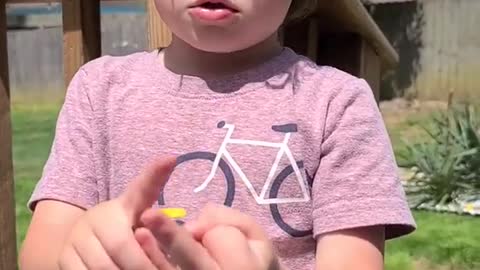 Kid Shows Middle Finger to Dad While Practicing Counting With His Fingers