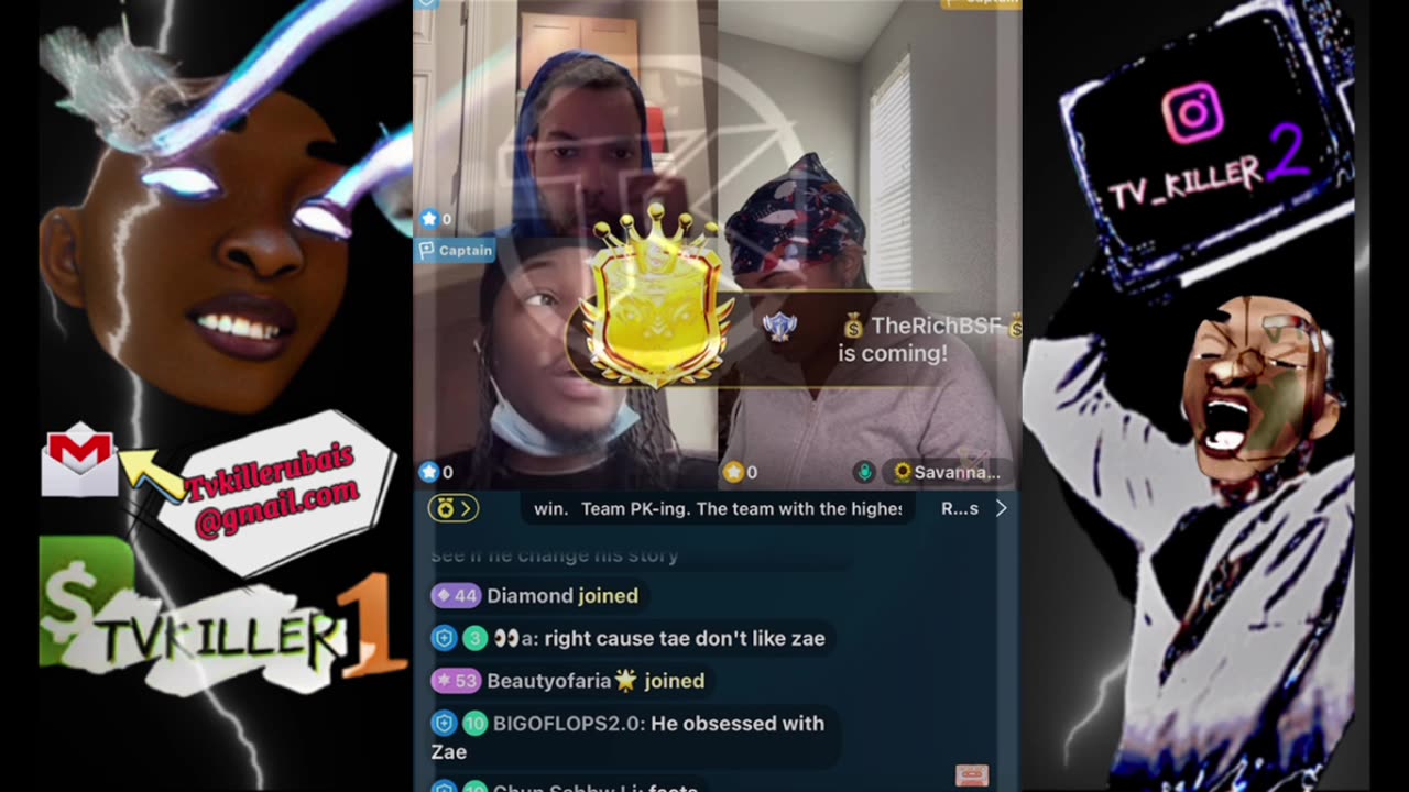 TOMIKAY & ZUES BUMP HEADS WHILE IN TEAM PK WITH SAVANNA & MOTHA TAE