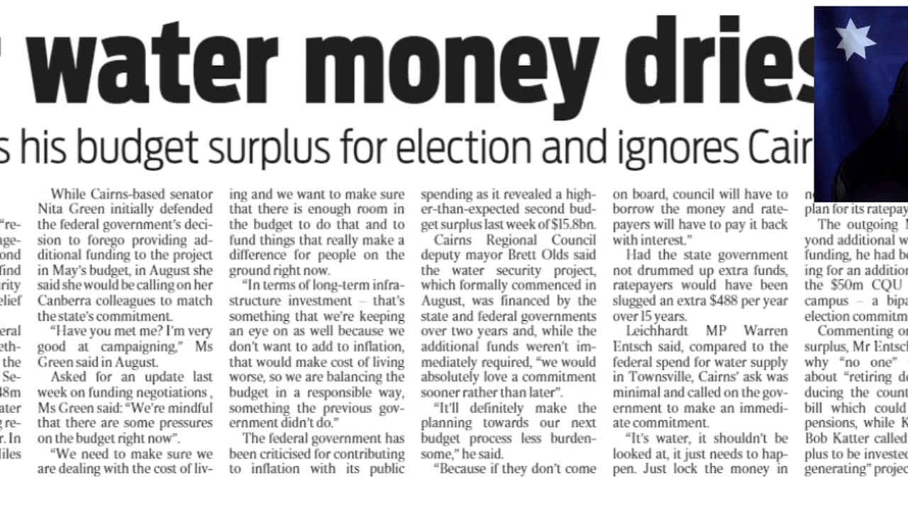 Our water money dries up