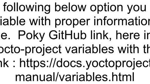 Different already available yocto variables