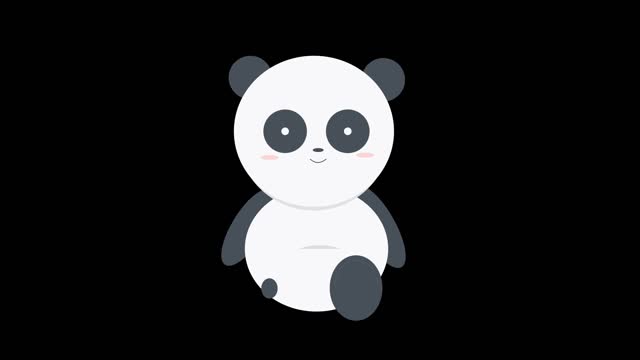 simple geometric animation cute natural animal panda mg