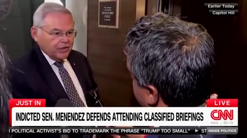 CNN Spots CRIMINAL Democrat Senator Menendez Going Into A Classified Briefing