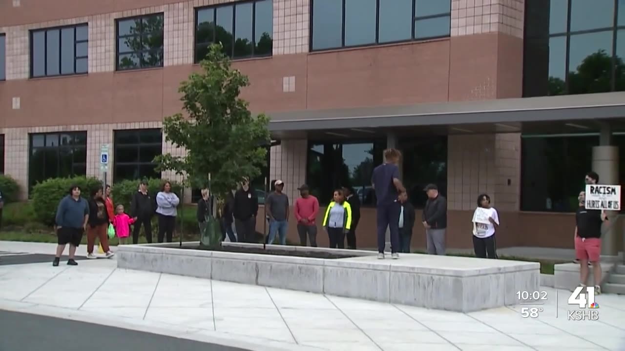 Students, parents voice demands at protest after racist behavior toward Black student at Olathe South