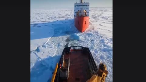 Ships sailing on ice