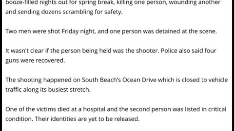 Spring Break Chaos: One Dead & One In Critical Condition