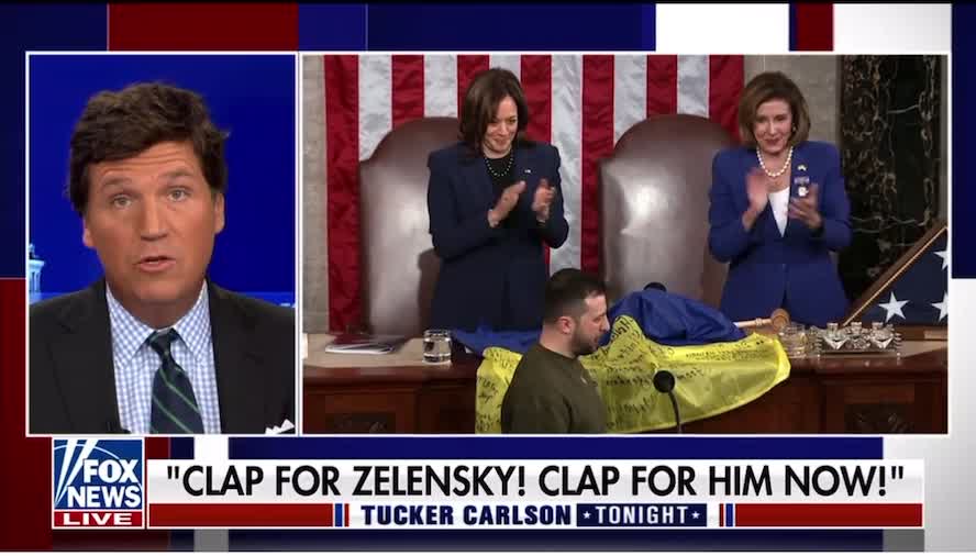 Tucker Carlson takes aim at MSNBC for demanded to know why some US lawmakers didn’t clap for Zelensky during his prime time speech in Congress