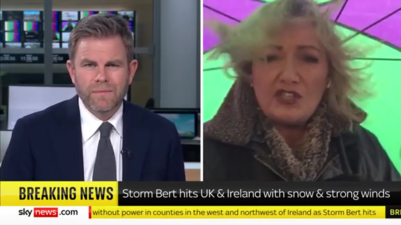 Storm Bert hits the UK and Ireland with strong winds and snow