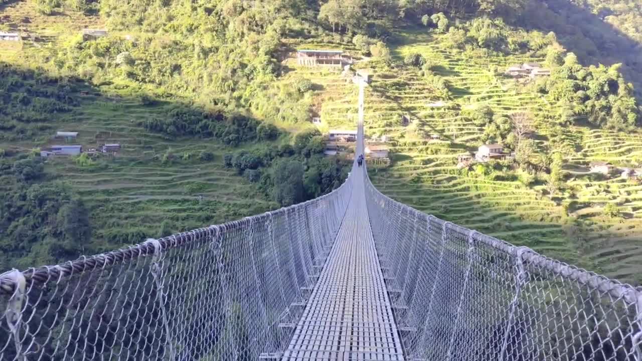 Jhinu danda sunpension bridge-A very long suspension bridge.