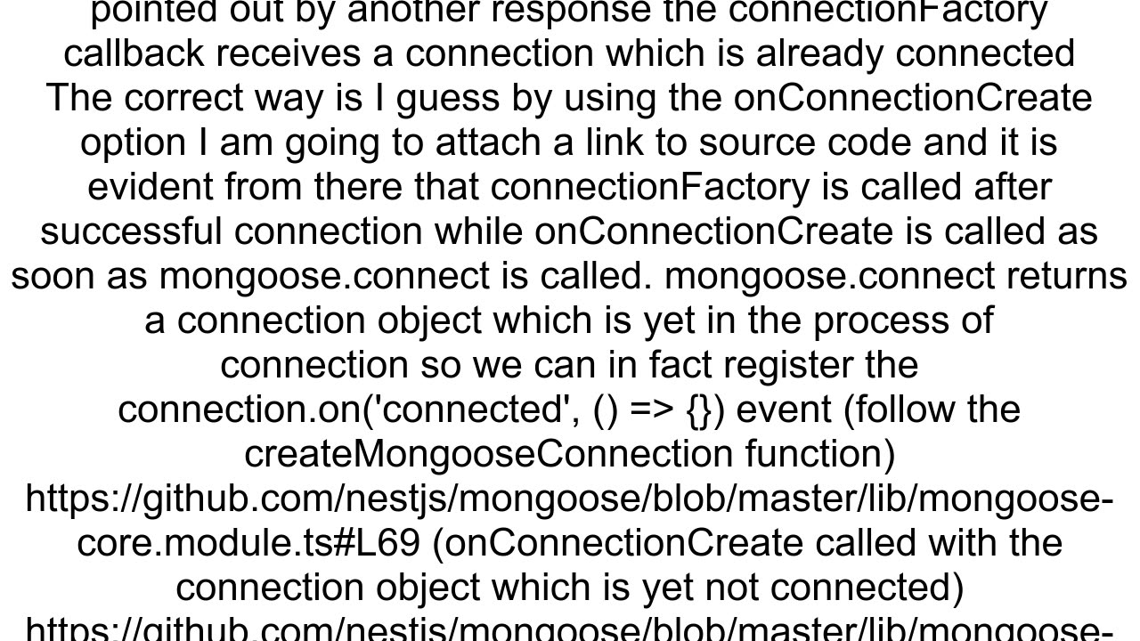 Nest js mongoose log connection event