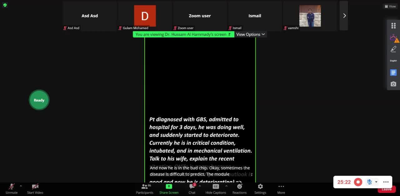 ST4.Talk to a 30 year old patient with ascending weakness with confirmed GBS