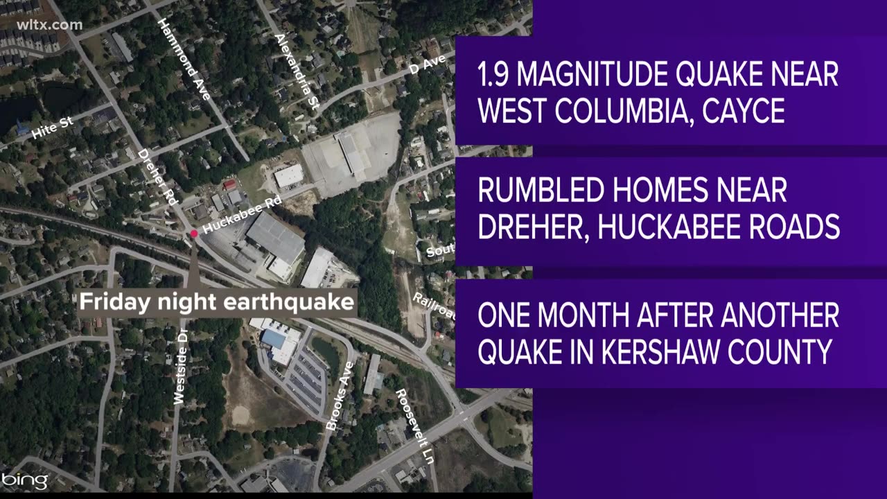 West Columbia, Cayce border rumbled by small earthquake on Friday: USGS