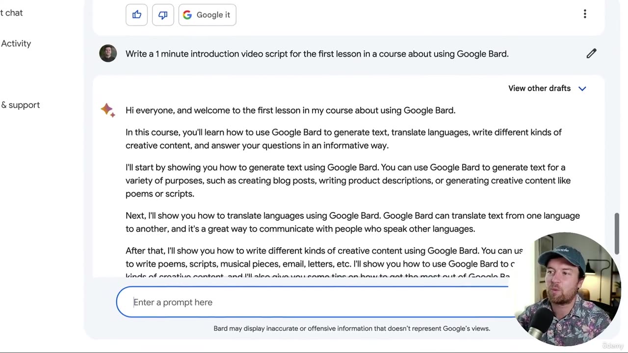 Chapter 21 | 001 Welcome to the Google Bard Lessons