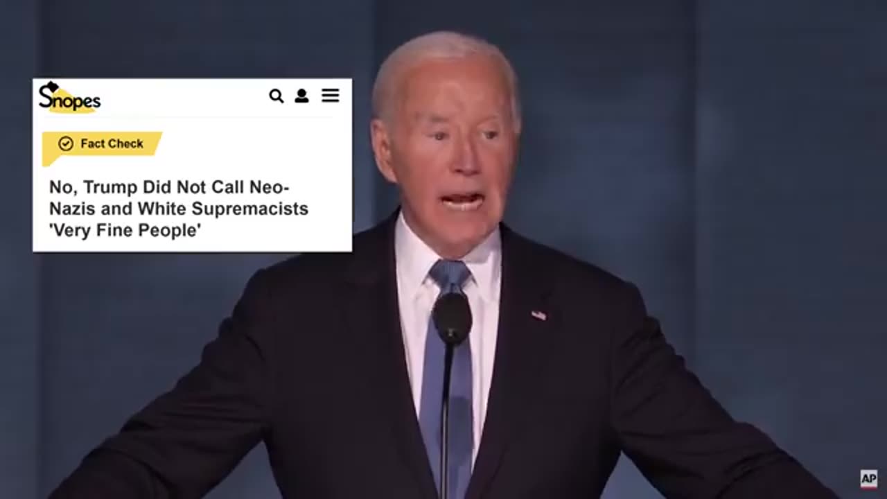 Joe Biden continues to spread lies on the “very fine people" hoax. This was debunked.