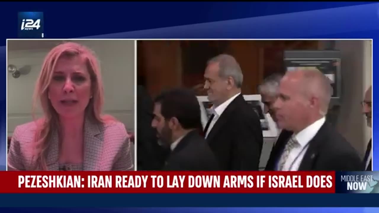 Iran willing to put down weapons if Israel does the same, Pezeshkian claims