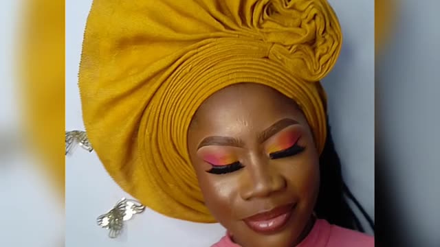 Trending Nigerian bridal one side fan gele style