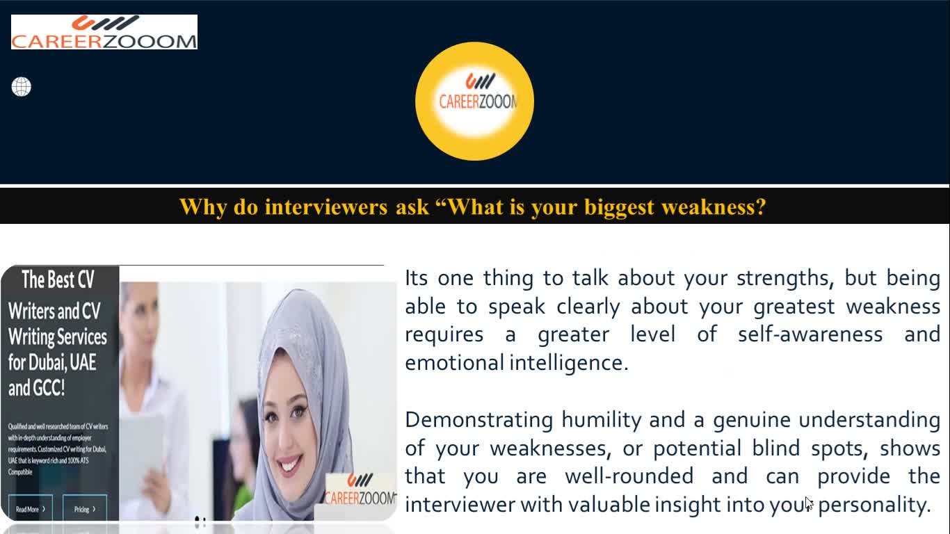 What is your Biggest Weakness in a Job Interview in Dubai?